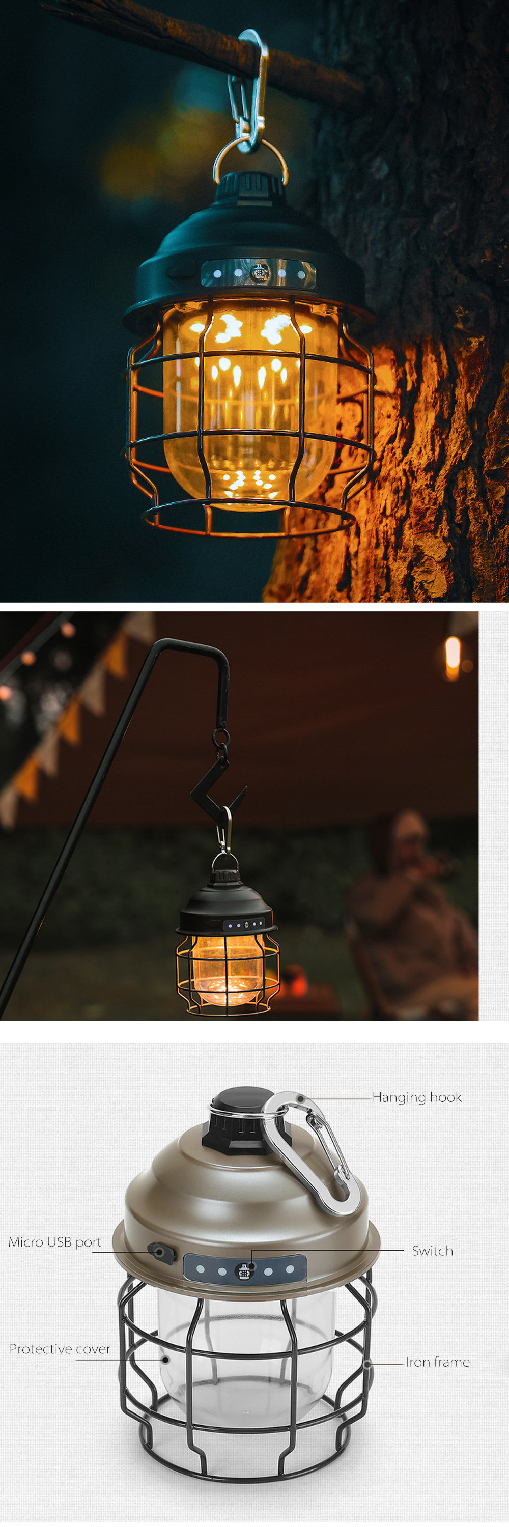 Portable Outdoor Camping Lantern - Brass - Glass - Stepless Dimming from  Apollo Box