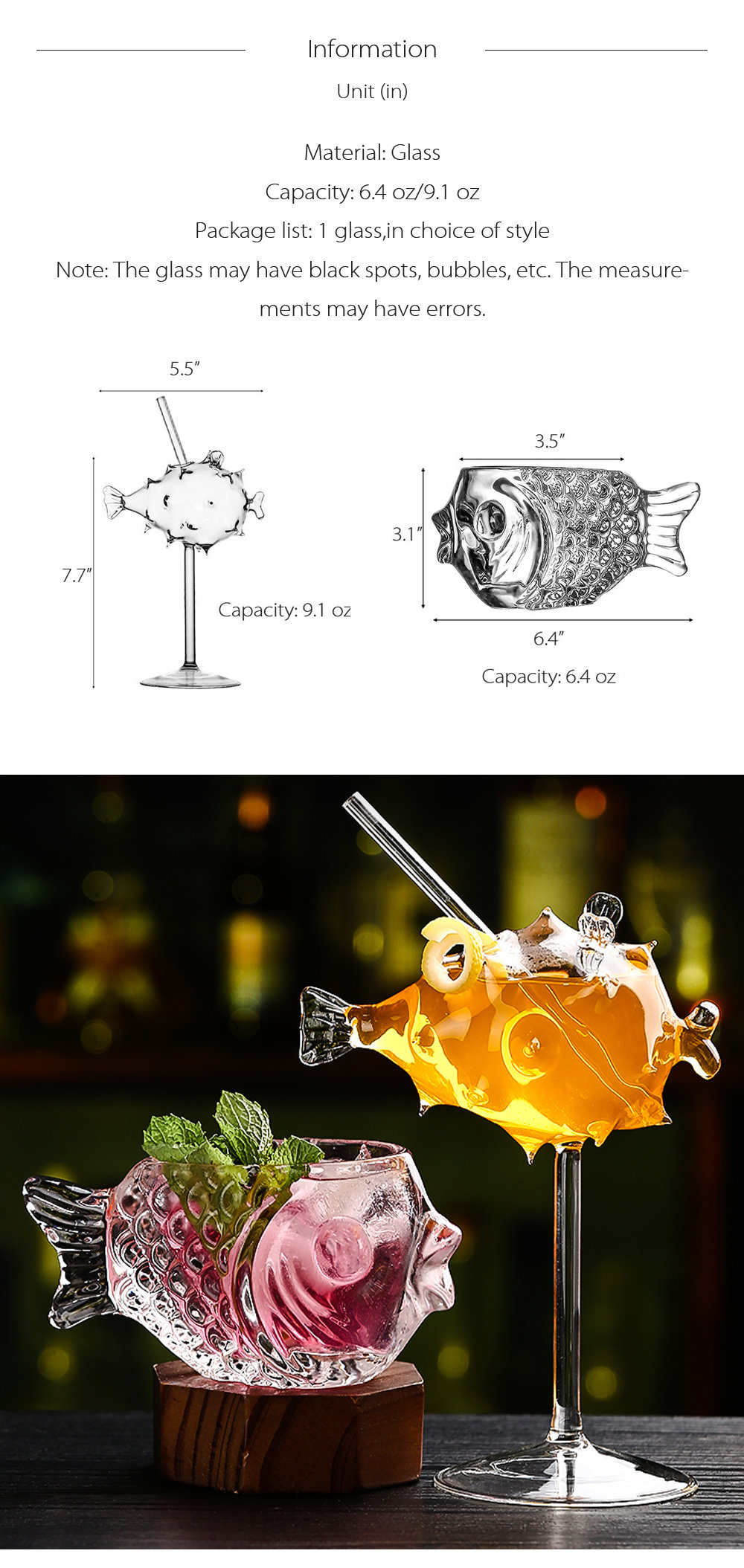 Creative Diodon Nicthemerus Cocktail Glass from Apollo Box
