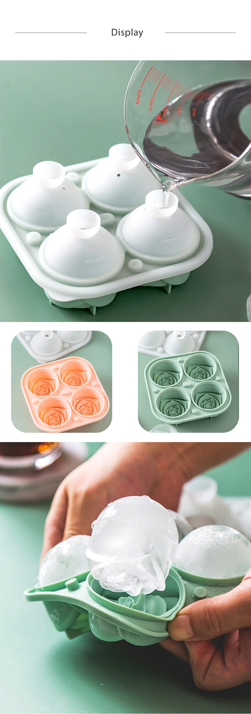 3d Rose Ice Cube Mold Square Round Simulation 100% Food - Temu