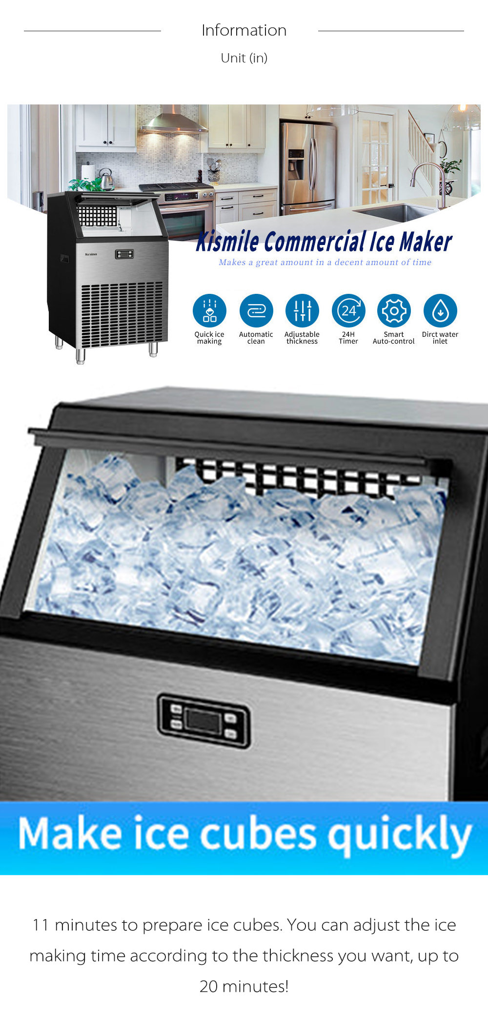 Commercial Ice Maker - Black - ApolloBox