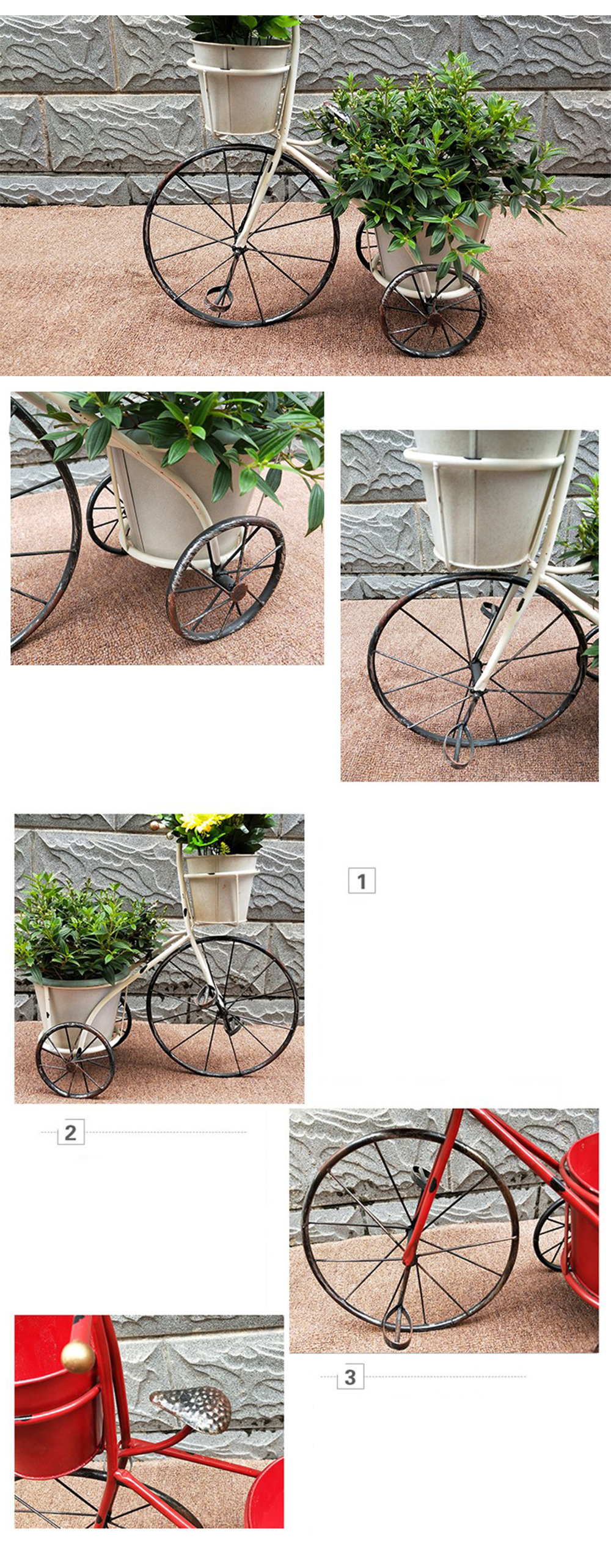 Vintage Bicycle Plant Stand Iron Stand Garden Decor 2 Colors