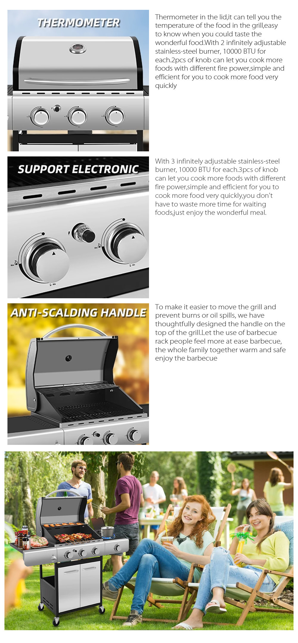 Portable Grill - Stainless Steel - Beige - Green - 2 Sizes - ApolloBox