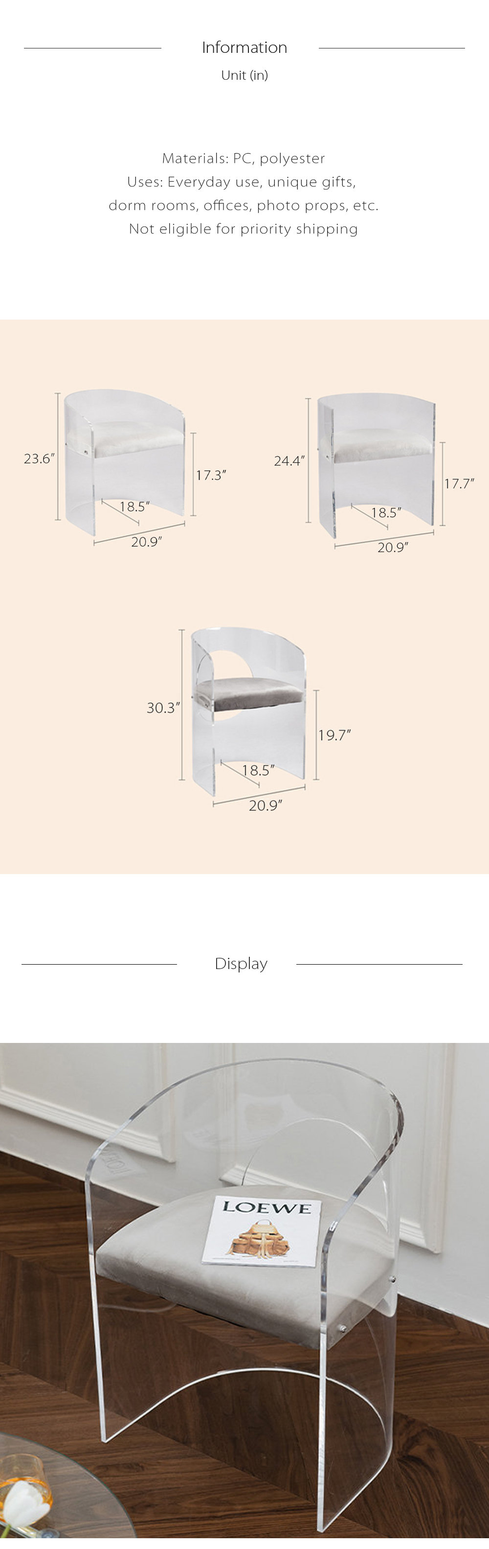 Antonio acrylic online chair