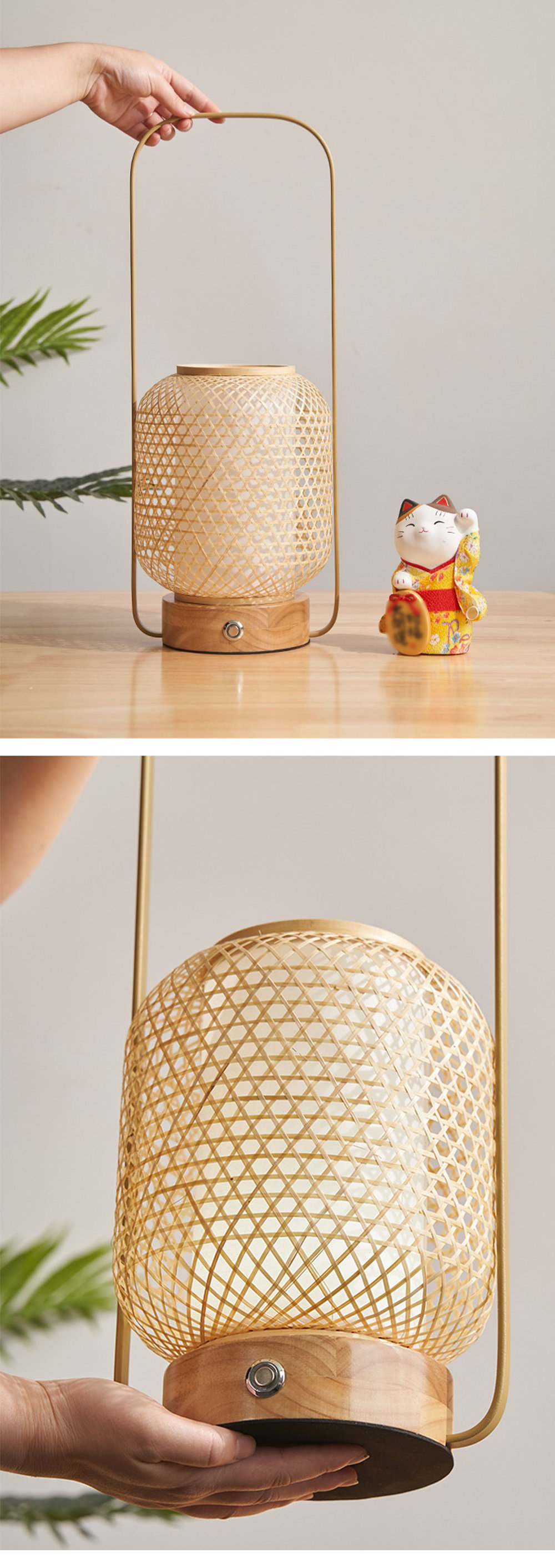 Bamboo pop-up lantern with speaker