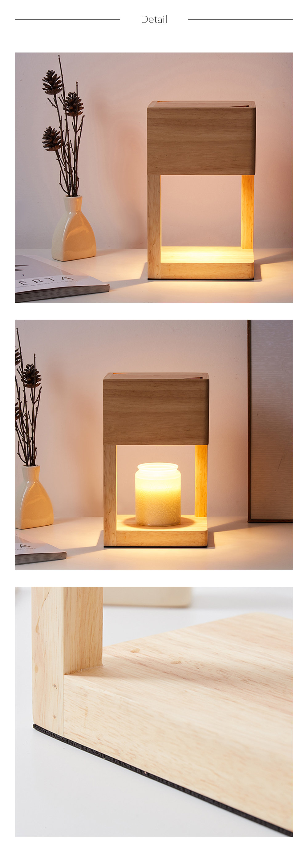 Candle Warmer Lamp - Wood - Black Walnut - 2 Patterns from Apollo Box