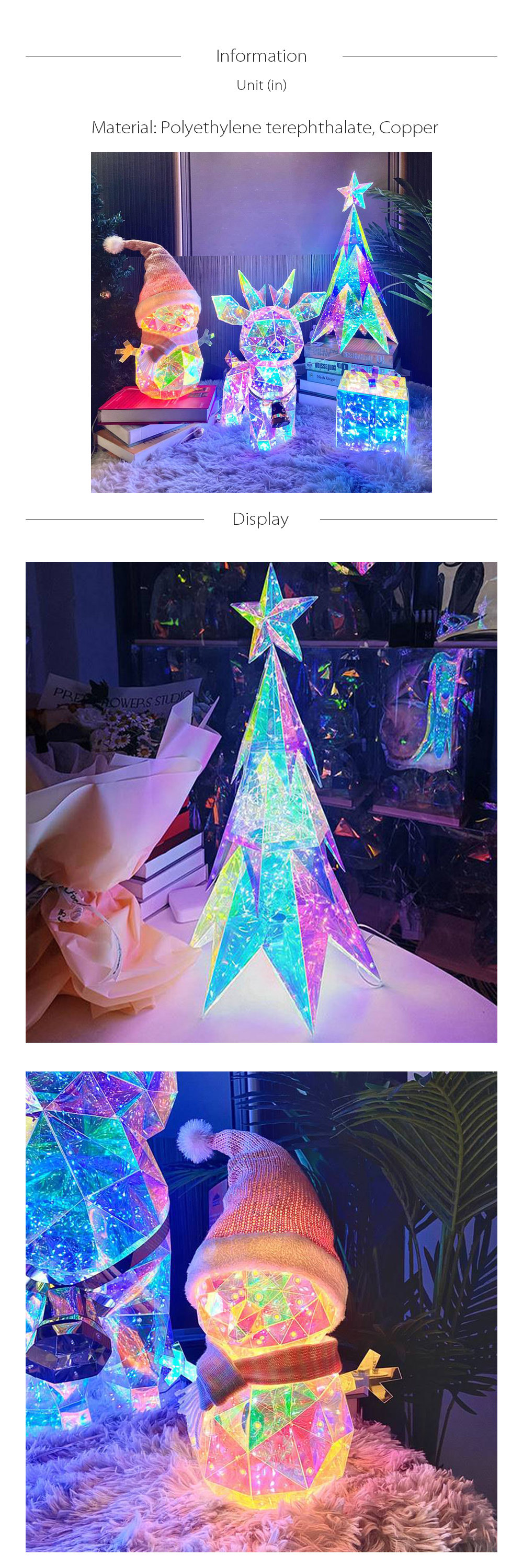 Magical Christmas Iridescent Decor - Enchanting Light Play - ApolloBox