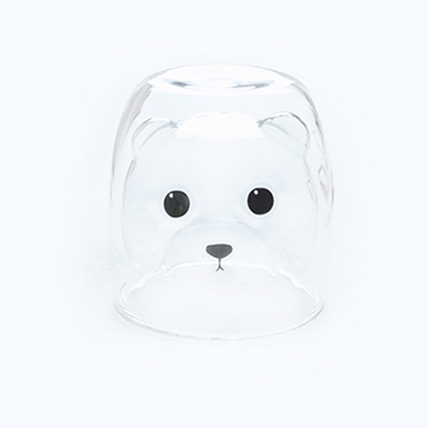 Cute Animal Double Wall Glass Cup By Mochi Mart