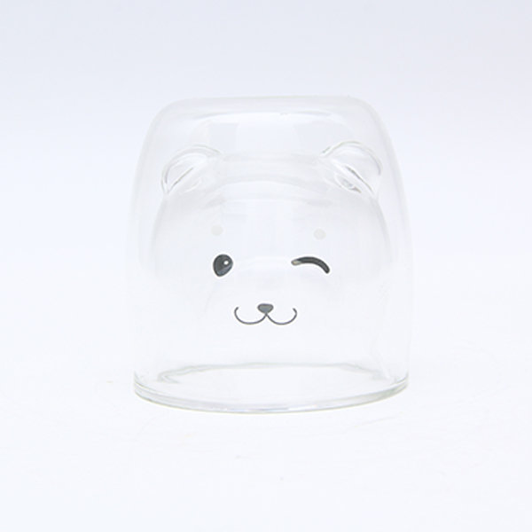 Cute Animal Double Wall Glass Cup By Mochi Mart