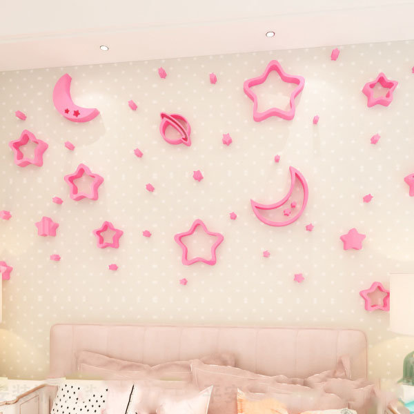 Full Moon Stary Night 3D Torn Hole Ripped Wall Sticker Decal Home Decor Art WT28 