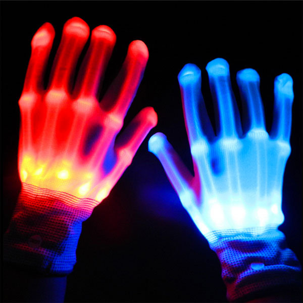 LED Colorful Gloves - Red - White - 6 Colors Available