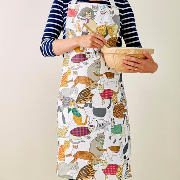 Crafty Cats Apron - Cotton - Made in UK - Adjustable Strap