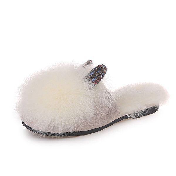 fluffy pom pom slippers