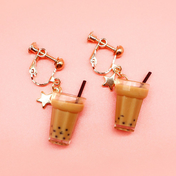 Miniature Milk Tea Boba Earrings, Kawaii, Lead and Nickel Free, Handmade |  eBay