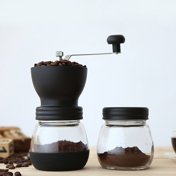 Vintage Manual Coffee Grinder - Iron - Ceramic - Black from Apollo Box