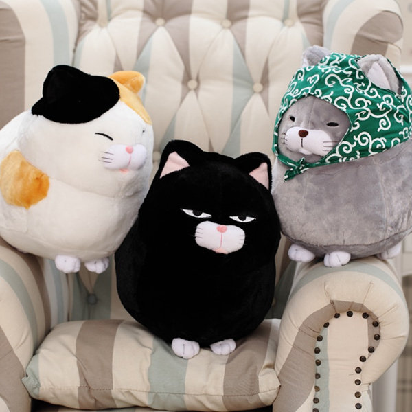 Cute Cat Toy - Plush - Black - Gray - 3 Colors - 2 Sizes