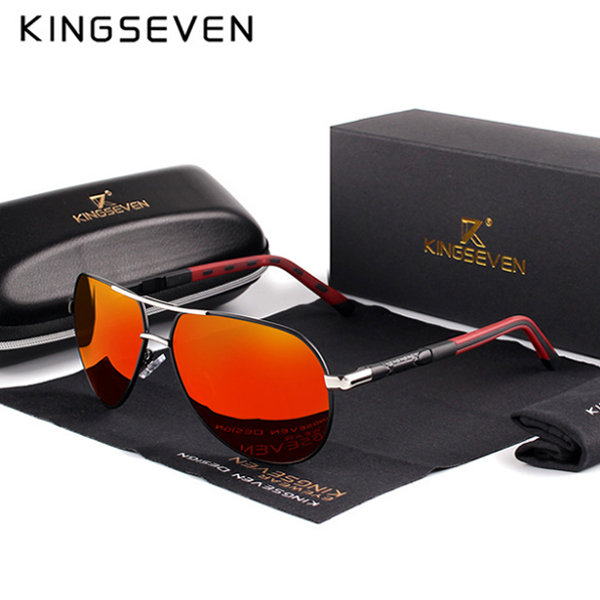 Men's Classic Aviator Sunglasses - Aluminum and Silicone Frame - ApolloBox
