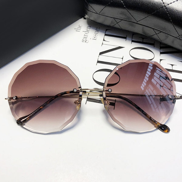 Faceted Edge Rimless Sunglasses - ApolloBox