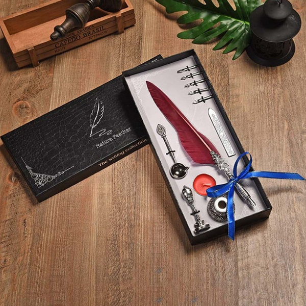 Feather Dip Pen Gift Set - ApolloBox