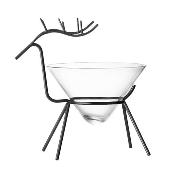 Iron Holder Deer Martini Glass - Black - Silver - 3 Colors from Apollo Box