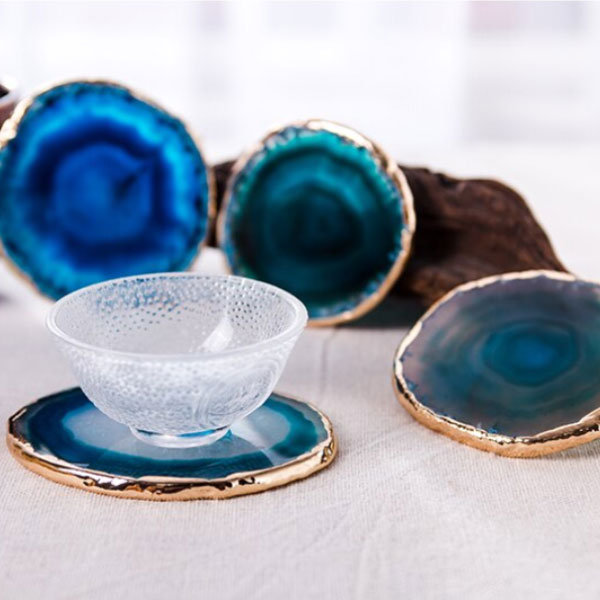 Ocean Blue Agate Coasters - ApolloBox