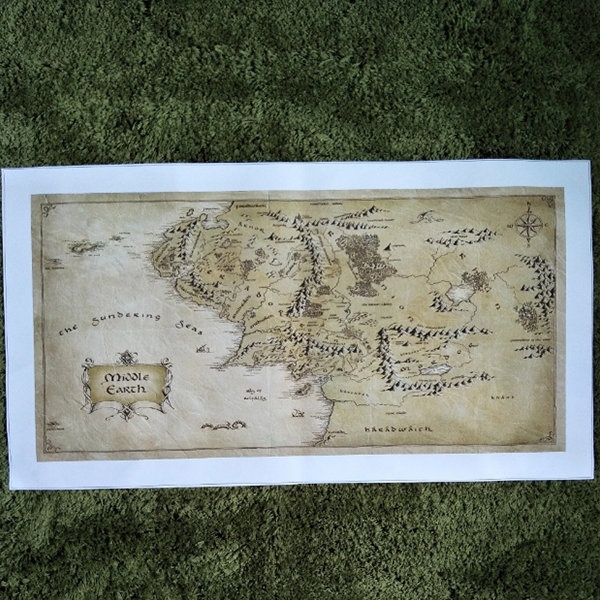 Middle Earth Wall Map - LOTR Fans - 2 Styles - 4 Sizes image