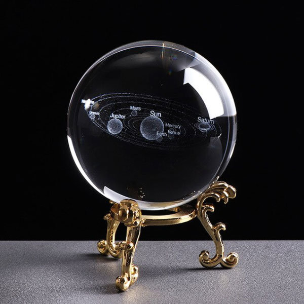 3D Solar System Crystal Ball - 2.4 inch in Diameter - Space Collection ...