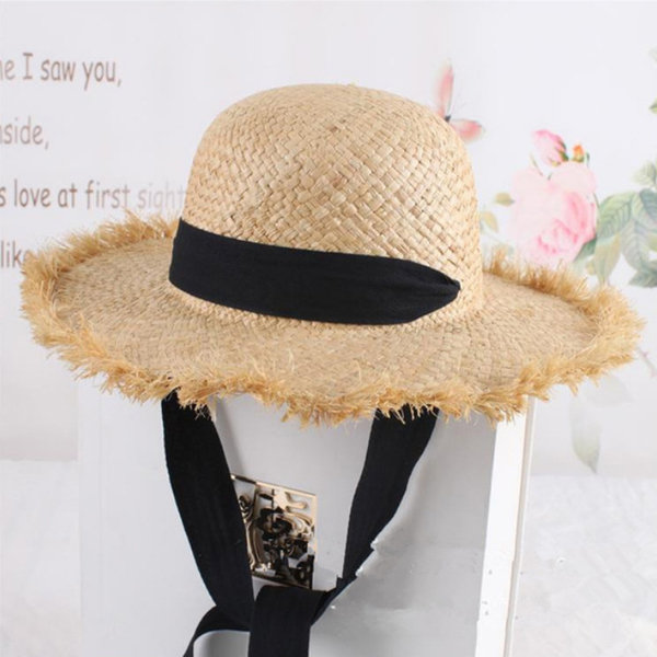 Lace Strap Straw Hat - ApolloBox