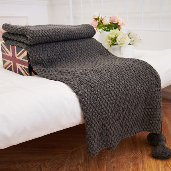 Cotton Knitted Throw Blanket