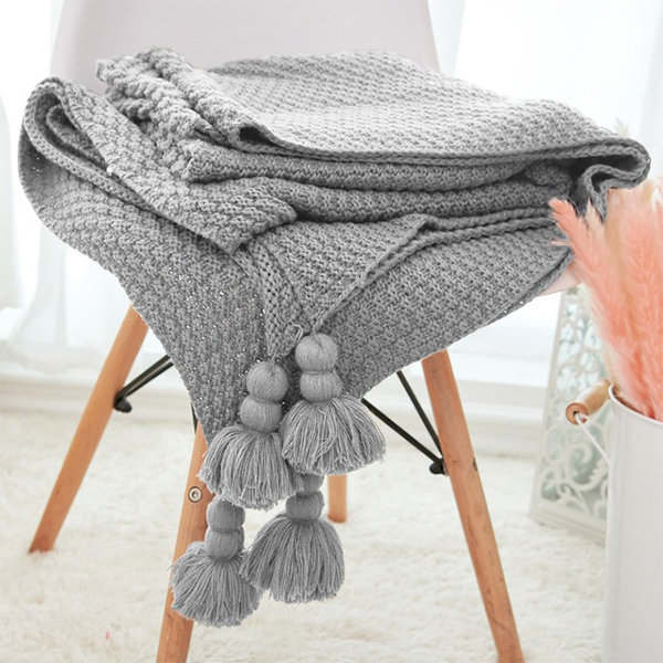 Cotton Knitted Throw Blanket