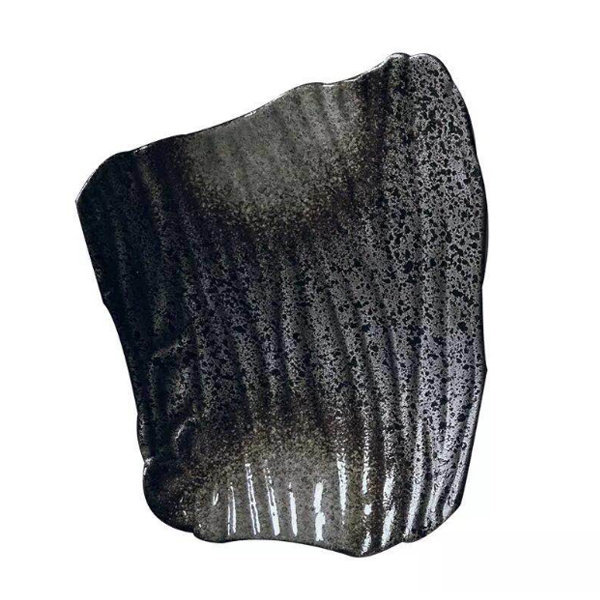 Irregular Shaped Ceramic Plate - White - Black - 4 Colors  from Apollo Box