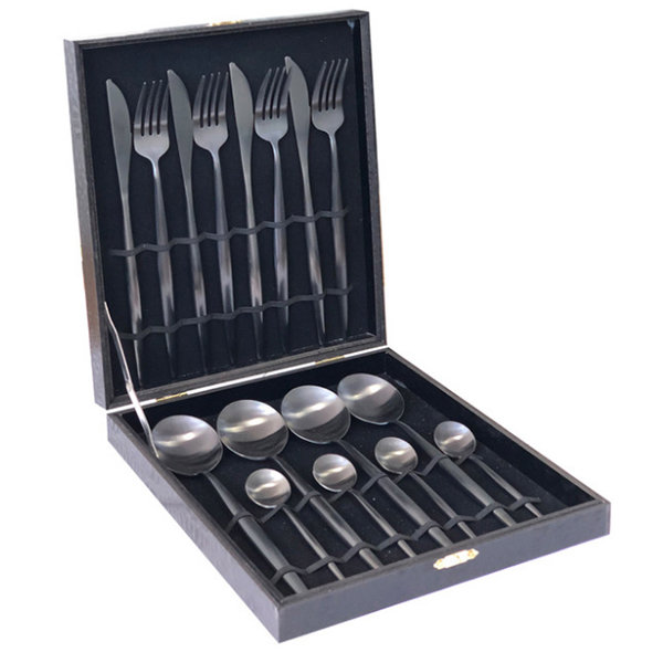 Set MB Sense + MB Slim Box Black Onyx - Stainless steel lunch box + cutlery  set