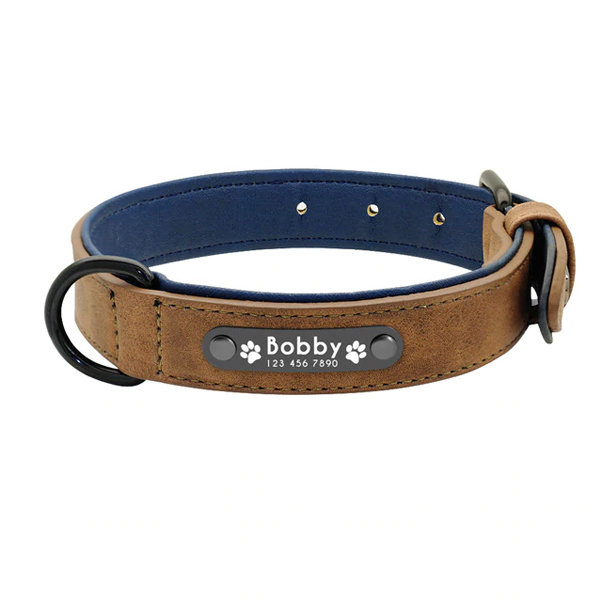 AiruiDog Adjustable Personalized Dog Collar Leather Puppy ID Name – House  Of Dog Shop