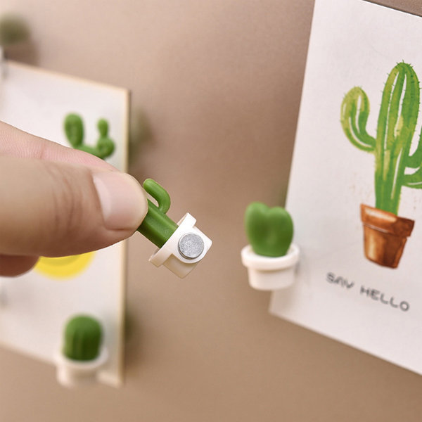 6PCs/Set Mini Fridge Magnets Cute Cactus Refrigerator New Magnet N8A8 