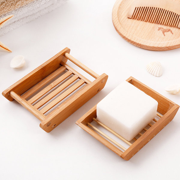 Soap Holder Soap Dish, Bamboo Soap Dish, 2 Pack Soap Dishes For