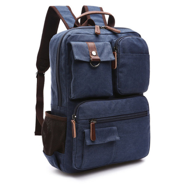 Vintage Canvas Backpack - Black - Blue - 5 Colors - ApolloBox