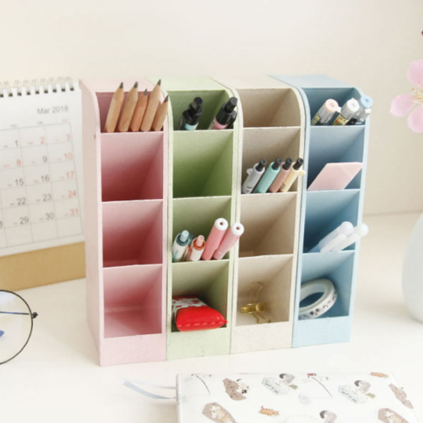 Multi-purpose Pen Holder 3 Compartments With Sliding Drawer For Desk  Makeups Organizer Skincares Storage Holder For Kids - Pencil Bags -  AliExpress