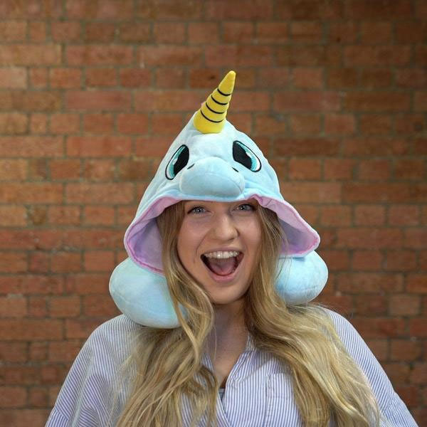 Unicorn neck pillow outlet with hood