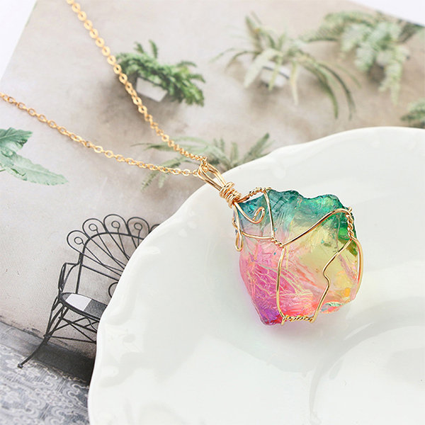 Rainbow Crystal Charms Necklace - The Rainbow Locker