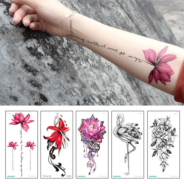 Waterproof Temporary Tattoo Sticker Flower Tattoos for Women Rose Peony Temporary  Tattoos Body Art Arm Fake Sleeve Tatoo Girls - AliExpress