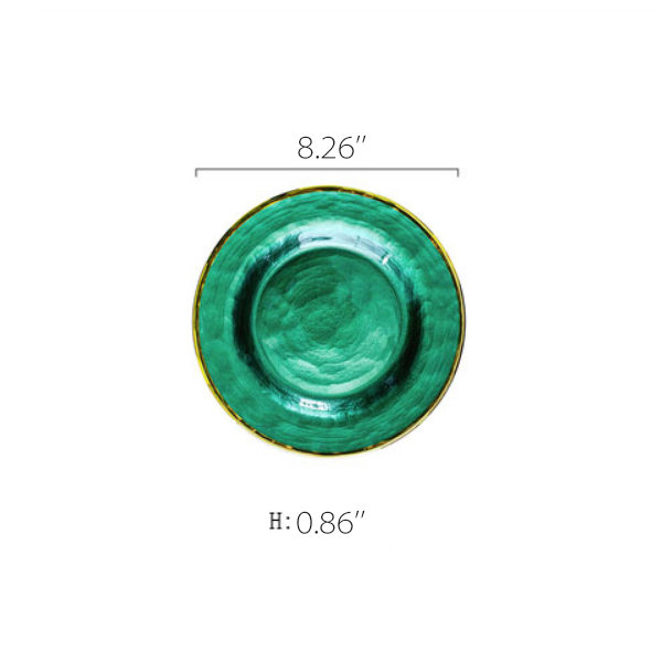 Ins Emerald Gold-rimmed Dish