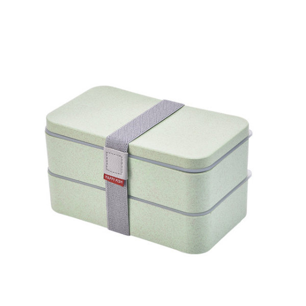 1pc Portable Double Layer Lunch Box With Separate Dip Box And