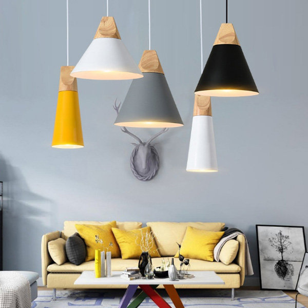 Nordic Style Modern Colorful Glass Bowl Pendant Light