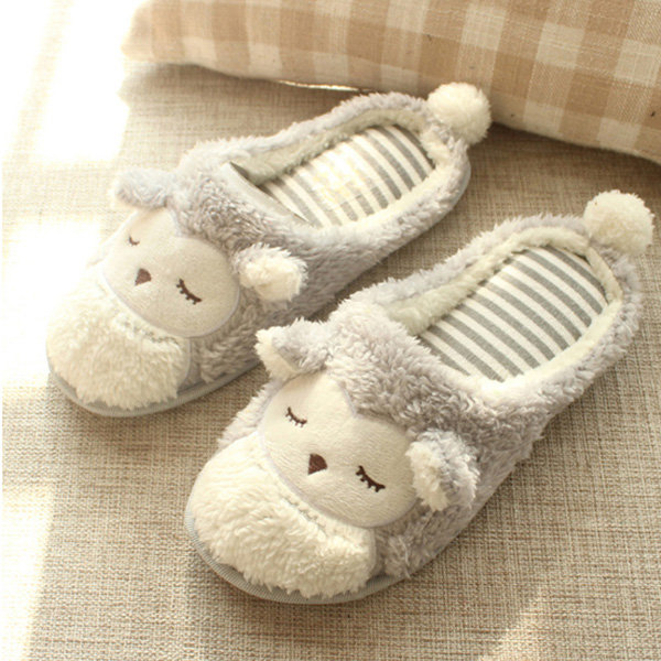 Cartoon Owl Plush Slippers - ApolloBox