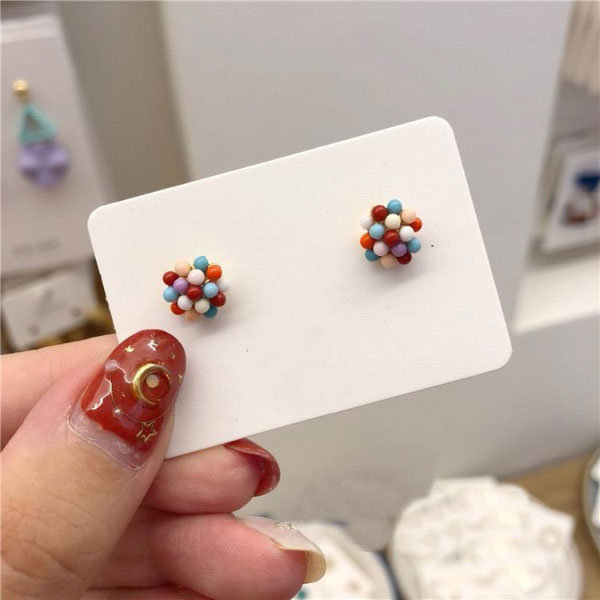 colored ball stud earrings