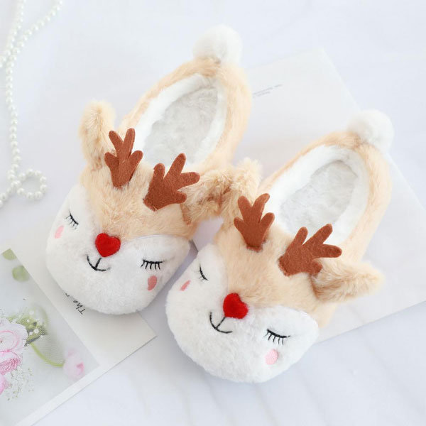 Plush Reindeer Slippers - ApolloBox