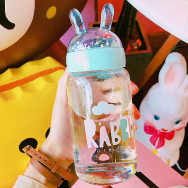 Bunny Ears Glass Water Bottle - ApolloBox