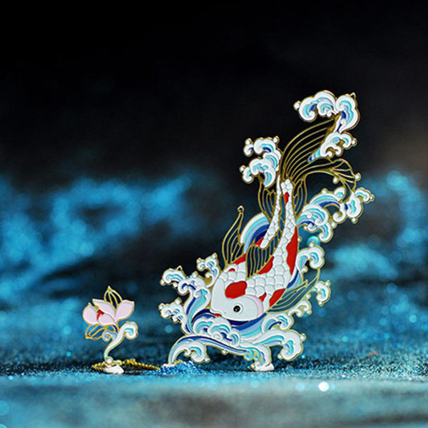 Beautiful Metal Bookmark - Chinese Style - Lotus from Apollo Box