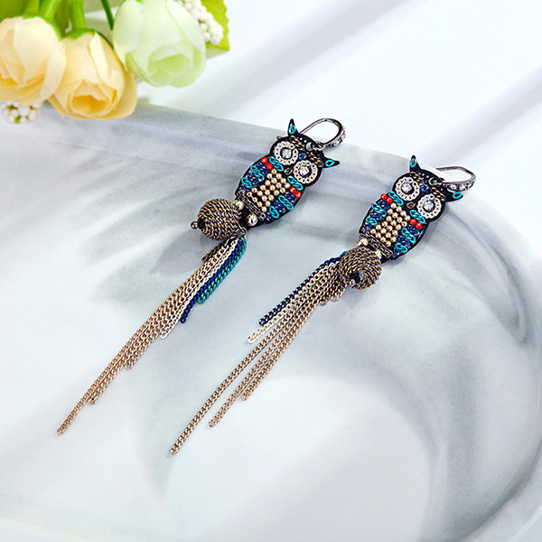 Owl Tassel Earrings - ApolloBox