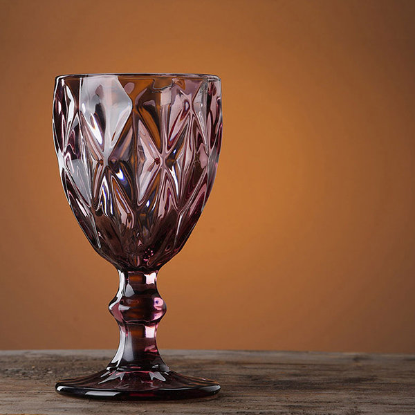 Mix and Match Embossed Wine Goblets Vintage Style Embossed Wine