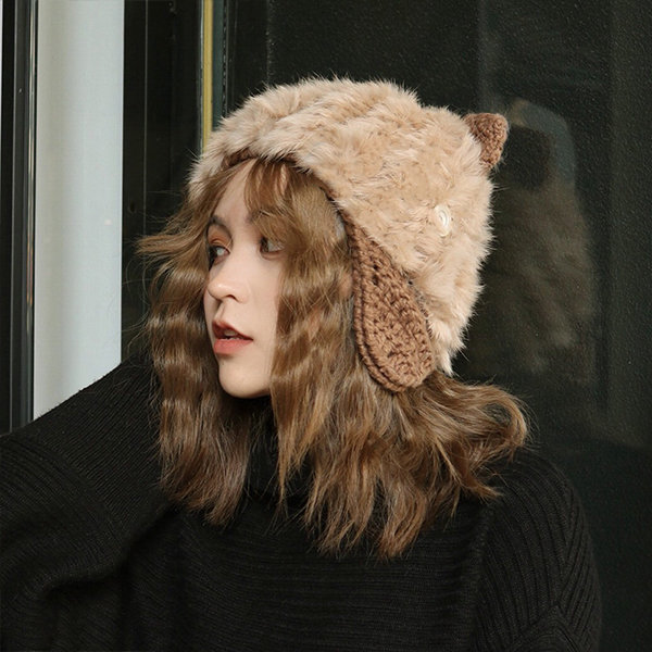 Cat-Eared Faux Fur Hat from Apollo Box